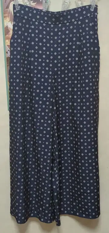 네이비 도트 무늬 와이드 팬츠