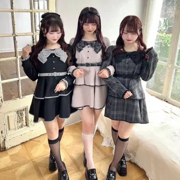 evelyn 빅 리본 티어드 원피스