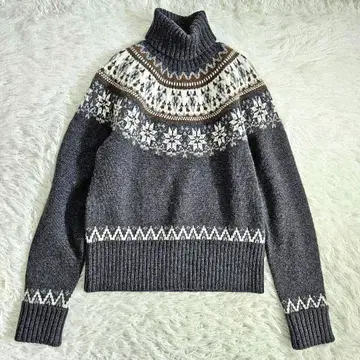 브룩스브라더스 울 알파카 페어아일 패턴 터틀넥 스웨터