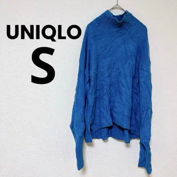 선착순 UNIQLO [ S ] 파랑 블루 터틀넥 스웨터 니트