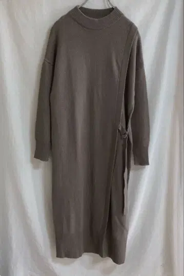 UNTITLED 울 캐시미어 MIX 벨트 니트 원피스 브라운 롱