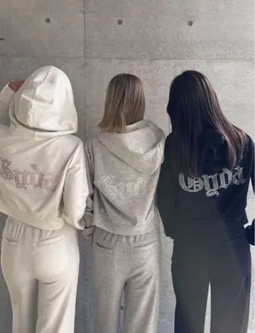 Gyda 셋업 스톤 라메 후드티 숏 플레어 팬츠