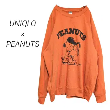 레어 [유니클로] 피넛 스웨트 셔츠 트레이닝복 스누피 오렌지 L