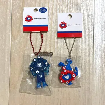 먀쿠먀쿠 입체 PVC 키링 글리터 블루 입체 공 체인 거꾸로