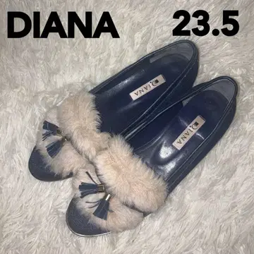 DIANA 다이애나 데님 태슬 퍼 장식 펌프스 23.5