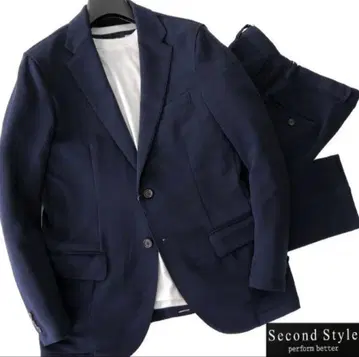 [ 새상품 ] 세컨드 스타일 사슴 저지 이지 수트 L 네이비