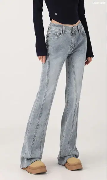 라이트 블루 부츠컷 데님 한국 musinsa avandress