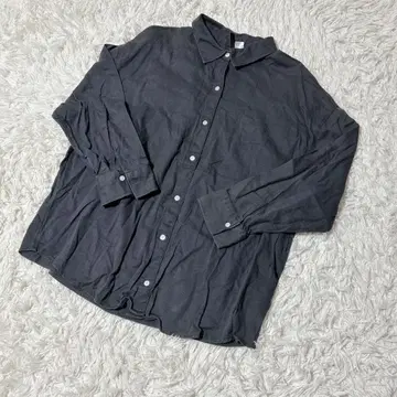 [ c6611 ] DIVIDED 셔츠 긴팔 심플 다크 그레이