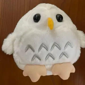 올빼미 Happy Owl 올빼미 봉제 인형 화이트 M 사이즈 행운 올빼미