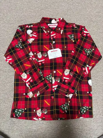 미키하우스 크리스마스 패턴 긴팔 셔츠 S 사이즈