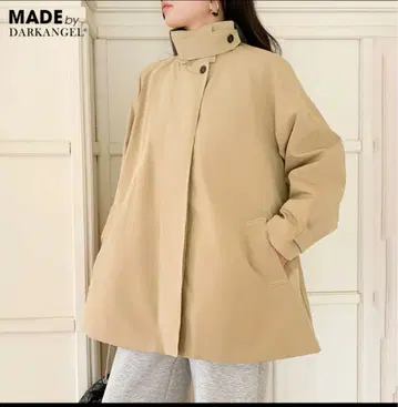 A라인 스탠드 카라 코트