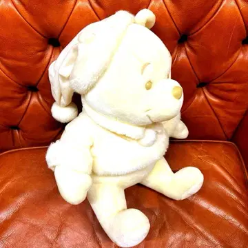 디즈니 곰돌이 푸 후드 부착 크림색 봉제 인형 모노톤 레어