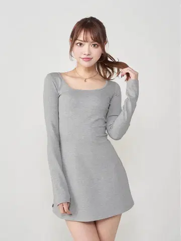 Darich 실루엣 컷 미니 원피스 FL 그레이
