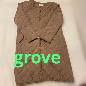 그로브 퀼팅 롱 코트 L
