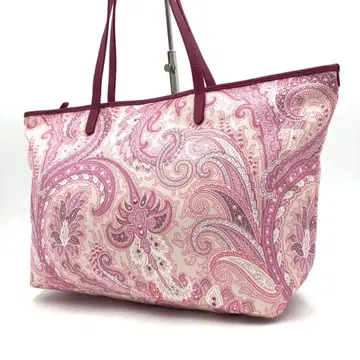 [ 새상품급 ] 에트로 ETRO 페이즐리 무늬 토트백 핸드백 핑크 계열