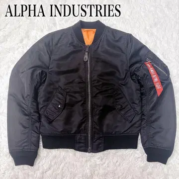 ALPHA INDUSTRIES 블랙 MA-1 플라이트 자켓