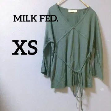 MILK FED. [ XS ] 밀크페도 네이비 V넥 7부 소매 상의