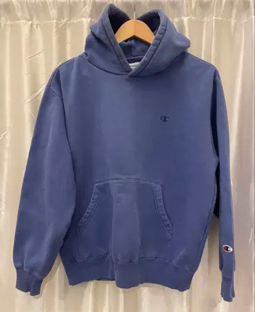 Champion 블루 후드 부착 후드티 라지 사이즈 빈티지