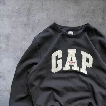 00s GAP 오리지널 로고 맨투맨 블랙