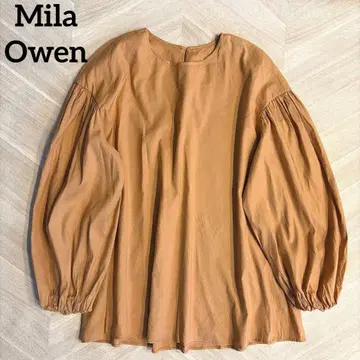 미라 오웬 백 턱 볼륨 슬리브 블라우스 M