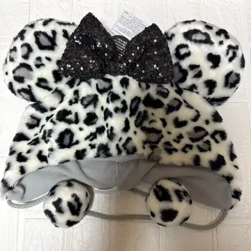 디즈니 팬캡 레오파드 블랙 화이트 레오파드 무늬 미니