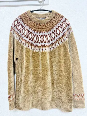 노르딕 무늬 베이지 스웨터 M