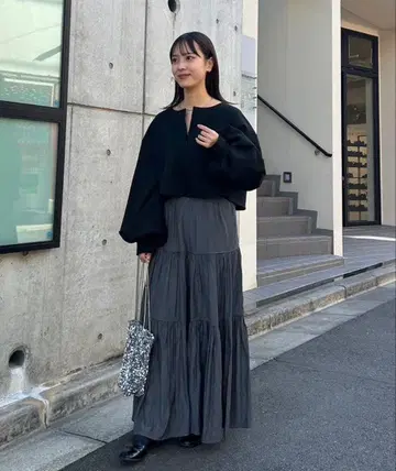 mystic 분또 맨투맨 티어드 원피스 SET