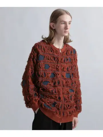 HARE 2WAY 프린지 ZIP 가디건