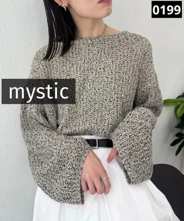 0199 mystic 백 슬릿 니트 블랙