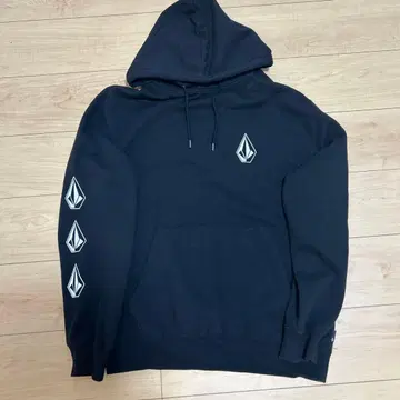Volcom 후드 부착 후드티 블랙