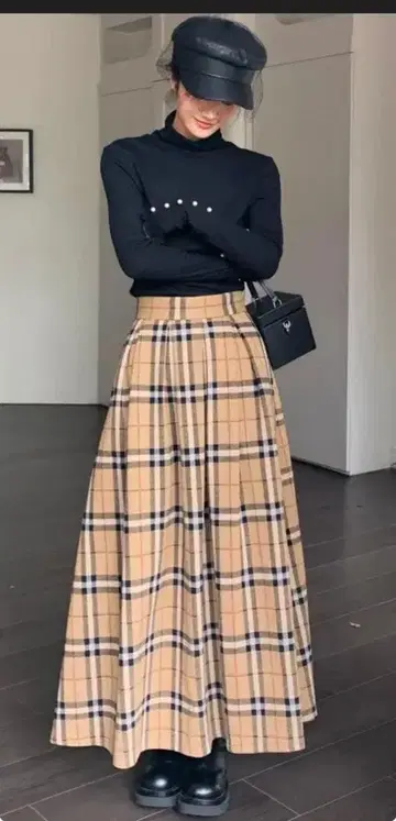 새상품급 BIRTHDAY BASH CHECK FLARE SKIRT