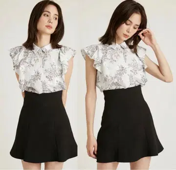 SNIDEL 브라운 플레어 스커트 미니