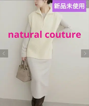 하프 ZIP 베스트 + 크루넥 니트 원피스 SET*아이보리