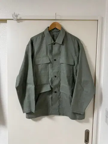 [ 무인양품 ] 헴프 혼 셔츠 자켓 라이트 그린