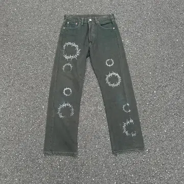 90s LEVI'S 501 페인트 리메이크 데님 팬츠