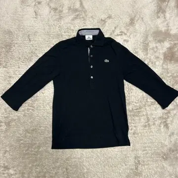 LACOSTE 블랙 7부 소매 피케 셔츠 사이즈 3