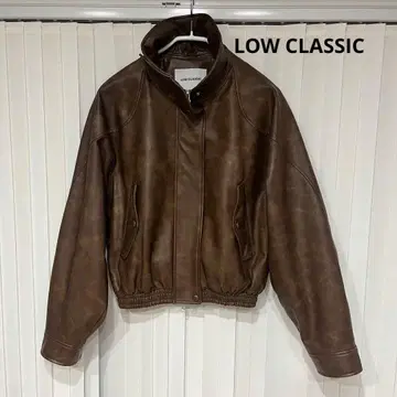 [세일] LOW CLASSIC 오버 사이즈 페이크 레더 자켓