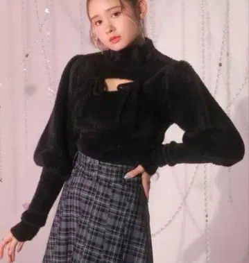 BUBBLES 리본 니트탑