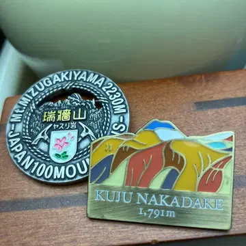 미즈가키야마 & 쿠주 나카다케 핀 배지 2개 세트