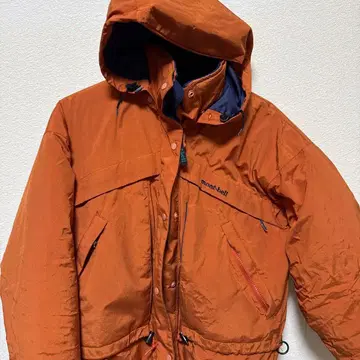 mont-bell 후드 부착 오렌지 패딩 자켓