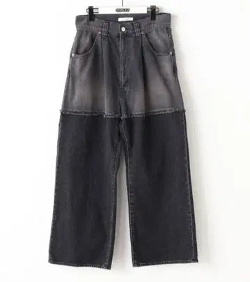 JieDa 2 tone baggy denim pants