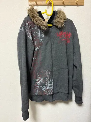 y2K 그런지 그레이 퍼 집업 후드티