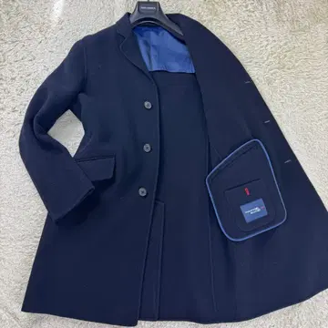 가마쿠라 셔츠 체스터 코트 네이비 남성용 L 캐시미어 롱 기장
