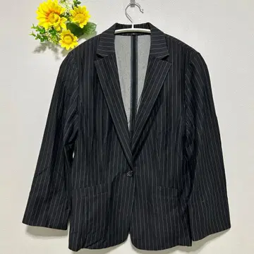 TRANS WORK 테일러드 자켓 남성용 스트라이프 블랙 42 XL