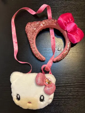 헬로키티 머리띠와 백 세트