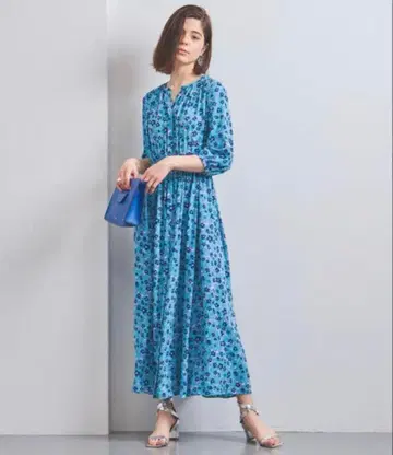 유나이티드 애로우즈 UWSC 플라워 프린트 맥시 길이 원피스