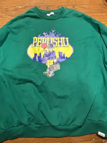 PERUSHU 농구 프린트 맨투맨