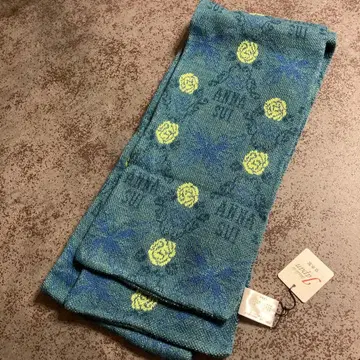 [ 택 포함 새상품 ] 안나수이 울 머플러 퍼플 보라색 체크