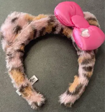 USJ 레오파드 무늬 리본 머리띠