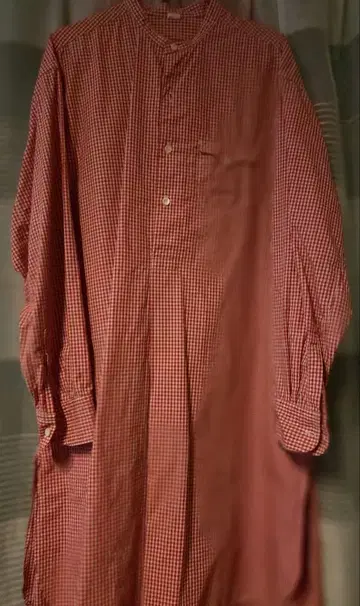 45R/45rpm 빨간색 체크 무늬 긴팔 셔츠 45cm